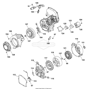 Main Unit P3 Engine Diagram and Parts List for 030831-00  Briggs and Stratton Generator